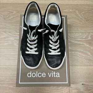Dolce Vita Gunmetal Leather Sneakers